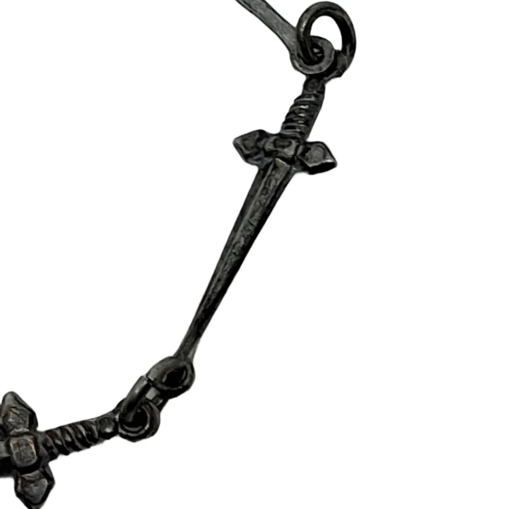 925 Silver Medieval Dagger Chain Link Bracelet Unique Statement Piece